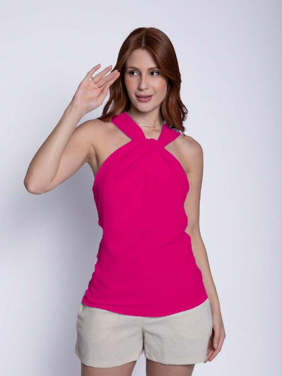 Women T-Shirts - 玫紅色 - 查看 1