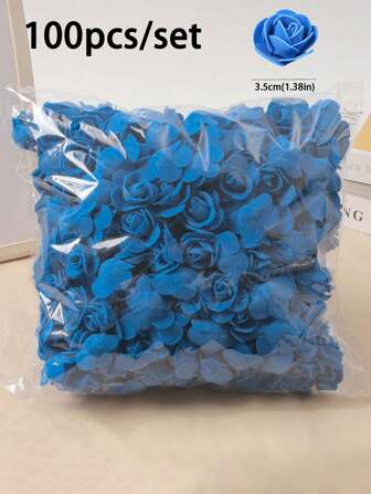 50/100/200/300/400/500pcs Mini Foam Rose Heads, Artificial Foam Fake Flowers Bulk For DIY Crafts, Wedding Bouquets, Bath Centerpieces, Party Table Home Decor, Garden Decor