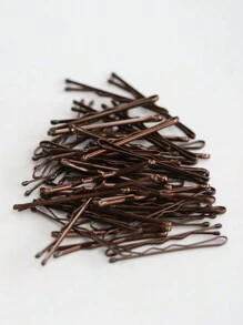 200 件/20 件女士百搭随机混合颜色黑色、棕色、银色、金色简约简约直扁平发夹，时尚百搭优雅发饰，适合日常使用、扎头发、洗脸、化妆、服装搭配 - 彩色 - 查看 3