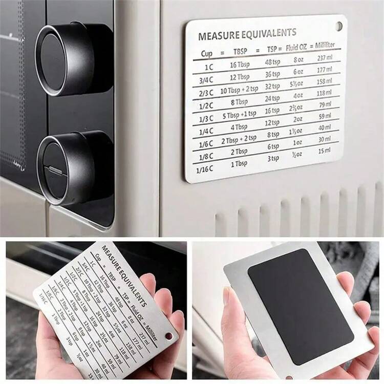1 Miếng Thép không gỉ Nam châm tủ lạnh , Với Từ tính Đĩa , Chung Đơn vị Chuyển đổi Bàn - Bạc - Xem 7
