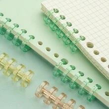 5pcs 5 Holes 12mm Plastic Flipchart Ring Binder Ring Binding Staple Comb 80 / 60 Sheets Capacity Diy Flipbook Homemade Notebook Flipchart Rings Binder Colourful Flipchart Rings Binder - Black - View 9