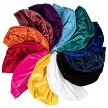 1pc Men's Premium Velvet Dome Cap Wave Hat - Multicolor - View 12