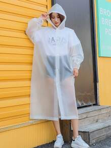 1 Pezzo Impermeabile Eva Bianco Moderno, Mantella Antipioggia Portatile Spessa Per Esterno, Viaggio E Arrampicata - Bianco - Visualizzare 5