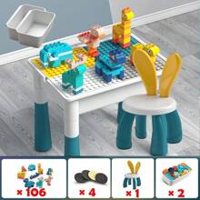 206 Bloques De Construcción armables +Mesa + sillas Set de mega bloks bloques de construccion jugetes para niños y niñas juegos juguetes para niños de 2 a  5 años bebe Bolsa Grande - Ver 1