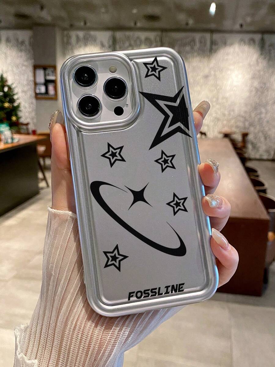 1 Miếng Cao-kết thúc Cảm thấy Ngôi sao năm cánh In Màu bạc Ốp lưng & bao da điện thoại Đối với iphone11 , iphone13 , iPhone14 , Và Khác iPhone người mẫu - Nhiều màu - Xem 1