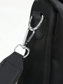 1 件旅行背包书包运动背包学校大容量便携式拉链适合返校通勤秋冬户外旅行时尚大象爱心图案尼龙材料适合大学生上班族女孩情人节礼物送给情侣日常使用 - 黑與白 - 查看 10