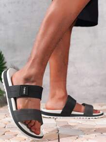 Men's Waterproof, Non-Slip, Breathable Double-Bar Slippers - Black - View 3