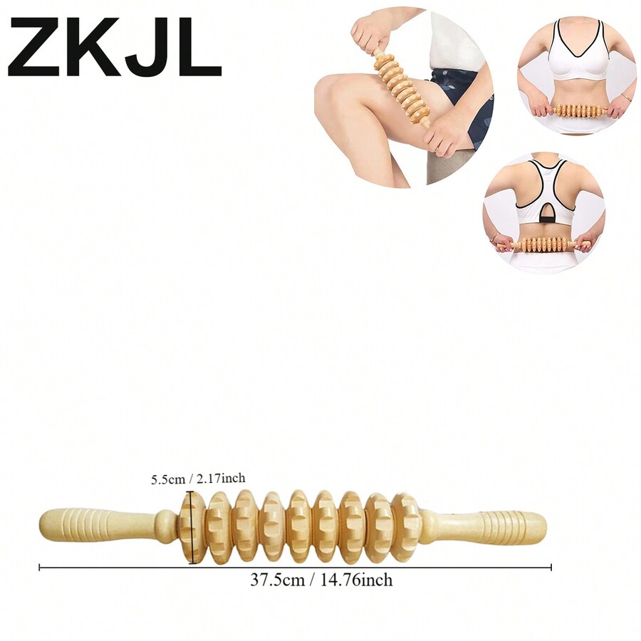 Ein Set aus hölzernen Massagebüsten, die zu Hause oder im Büro ...