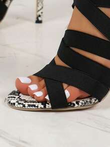 Giày Sandal Nữ Cao Gót Hở Mũi Gót Mỏng, Mũi Nhọn, Peep Toe, Dây Đeo Mắt Cá Chân Và Phong Cách La Mã, Gợi Cảm Và Thời Trang - Nhiều màu - Xem 6