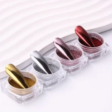 Nagelspiegel Pulver aus Herbst/Winter Kollektion, hochglänzendes metallisches Roségold/Titan für DIY Nagelkunst Dekoration Nagelcharms Nagelsteine Nagelbedarf