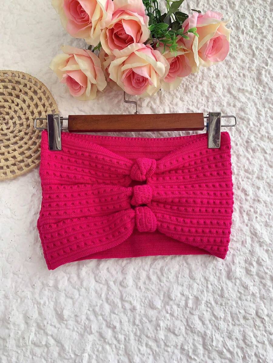 top faixa modal moda feimina - Pink - Visão 1