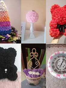 50/100/200/300/400/500pcs Mini Foam Rose Heads, Artificial Flower Foam Fake Flowers Bulk For DIY Crafts, Wedding Bouquets, Centerpieces, Floral Arrangements, Party Table Decor, Home Decoration - Purple - View 5