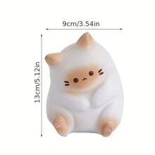 貓形解壓慢回彈透氣玩具娃娃,辦公室解壓娃娃裝飾 - 灰色 - 查看 4