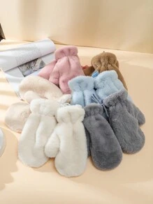 1 Cặp Găng Tay Nữ Lông Mềm, Găng Tay Lông Cừu Dày Ấm Áp Cho Đạp Xe Ngoài Trời Mùa Đông - Tất cả các liên kết bao gồm - Xem 9