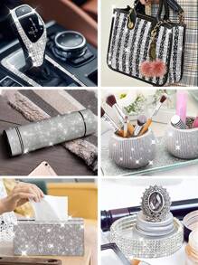 1-3 Rolls Self-Adhesive Crystal Rhinestone Diamond Ribbon DIY Decoration Sticker With 2 Mm Rhinestones For DIY Event Car