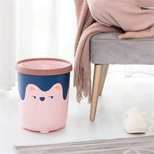 1pc Piece Large Capacity Pink Bin With Cute Dispenser For Home And Office - Keep Your Space Clean And Organized - Multicolor - View 5