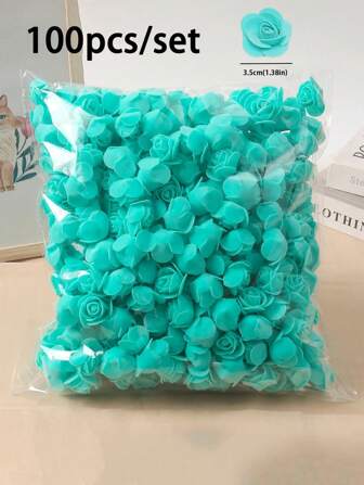 50/100/200/300/400/500pcs Mini Foam Rose Heads, Artificial Flower Foam Fake Flowers Bulk For DIY Crafts, Wedding Bouquets, Shower Centerpieces, Floral Arrangements, Party Table, Home Decor, Garden Decor