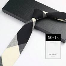 1 件棕色/酒红色/灰色条纹手工领带适合日常聚会场合工作男士领带 - 彩色 - 查看 15