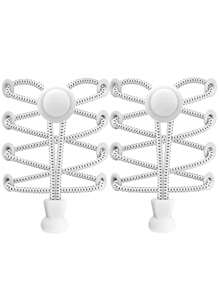 Bread-Shaped Slouchy Shoelace Buckle Set. One Size: Black, A; White - Black - View 4