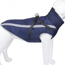 Winter Verdikt Reflecterend Jassen Voor Huisdieren , Winddicht En Waterbestendig Hond Buitenshuis Jassen Met Harnas , Geschikt Voor Medium En Grote honden , Zacht En Comfortabel Warm Coral fleece Binnen