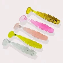 螺旋尾部釣魚誘餌軟餌6.5cm逼真魚餌,適用於鱸魚 - 彩色 - 查看 7