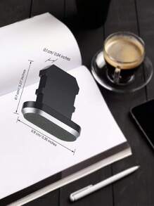 2pcs Metal Plugs Compatible With IPhone 15 14 13 12 Smart Phone Water Proof Aluminum Alloy Anti Dust Plug Compatible With Apple Series Lightning Port Cover - Black - View 5