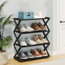 3-Layer Shoe Rack - Black - View 3