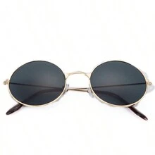 1 件金属复古圆框时尚眼镜，适合男士和女士 - 彩色 - 查看 7