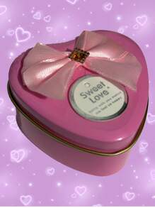 Medium Heart-Shaped Metal Boxes 9 X 4.5cm Valentine's Day February 14 - Pink - View 1