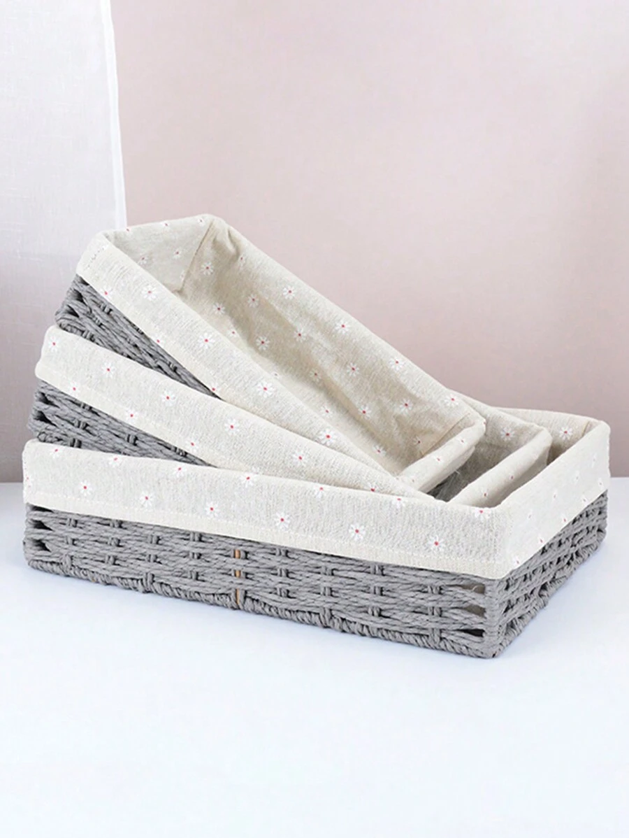 1pc Woven Storage Basket For Desk Sundries, Snacks, Keys, Face Masks ...