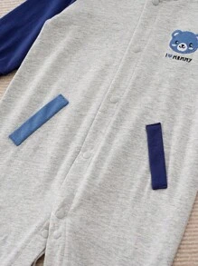 Yierying 男婴可爱熊头图案学院风长袖连体衣，春秋季