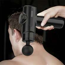 1pc Fascia Gun With 8 Massage Heads Muscle Massage Gun Deep Tissue Percussion Massager , Handheld Body Back Muscle Massager Gun - Black - View 4