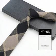 1 件棕色/酒红色/灰色条纹手工领带适合日常聚会场合工作男士领带 - 彩色 - 查看 18