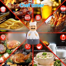 1pc White Chef Timer, Cute And Exquisite Design, Time Setting, Timing Reminder, High-Pitched Ringing, Mechanical Brake, Battery-Free, Suitable For Chefs, Bedrooms, Study Rooms, And Workouts - White - View 3