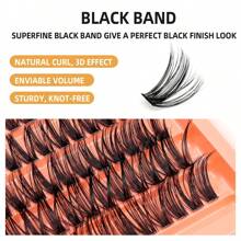 Huicop菊簇睫毛150束單根睫毛結束DIY Wispy Fluffy Lash Extension套裝，帶Applicator、Lash Bond和Seal人造睫毛自然外觀混合10-16mm C翹曲，家用單點DIY睫毛延長膠+鑷子組合套裝 - 橘色 - 查看 6