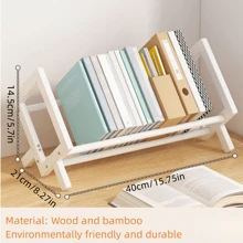 1 Pieza Estantería De Libros Combinada Desmontable Diy, Mini Estante De Almacenamiento De Libros De Escritorio, Adecuado Para Almacenar Papelería En La Oficina, El Hogar Y La Escuela - Blanco - Ver 2