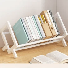 1 Pieza Estantería De Libros Combinada Desmontable Diy, Mini Estante De Almacenamiento De Libros De Escritorio, Adecuado Para Almacenar Papelería En La Oficina, El Hogar Y La Escuela - Blanco - Ver 1