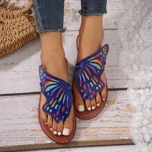 Women's Fashion Butterfly Flat Sandals - Baby Blue - View 2