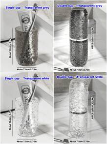 1pc Glacier Pattern Travel Mouthwash Cup Toothbrush Storage Cup Portable Toothbrush Holder With Anti-Fall Design Home Bathroom Decor Summer Back To School