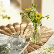 Glass Bud Vase Set, Small Flower Vases, Ribbed Clear Glass Vase, Mini Indoor Plant Pot, Cute Wedding Decor, House Warming Gifts For Her Home Decor Room Decor - Multicolor - View 6