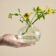 Glass Bud Vase Set, Small Flower Vases, Ribbed Clear Glass Vase, Mini Indoor Plant Pot, Cute Wedding Decor, House Warming Gifts For Her Home Decor Room Decor - Multicolor - View 7