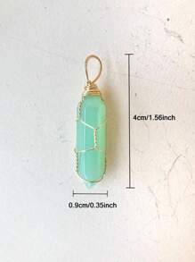 10pcs Mixed Color Wire Wrapped Column Shape Pendant, Suitable For Diy Necklace Pendant Accessories