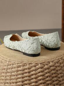 女士假日旅遊尖頭扁平鞋,綠色,秋季 - 綠色 - 查看 3