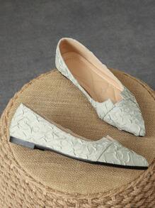 女士假日旅遊尖頭扁平鞋,綠色,秋季 - 綠色 - 查看 5