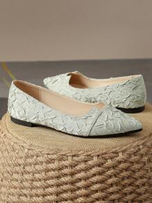 女士假日旅遊尖頭扁平鞋,綠色,秋季 - 綠色 - 查看 4