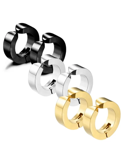 Brinco Pressão Masculino Feminino Aço Cirúrgico Inox 1 Par