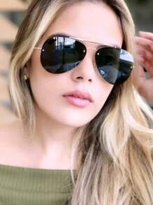 Kính Thời Trang Nữ Chống Nắng Ngoài Trời Mùa Hè Hoàn Hảo Cho Bạn Bè Làm Quà Tặng Vintage - Vàng - Xem 1