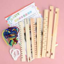 Diy Small Wooden Weaving Loom, Handmade Gift For Girls In Kindergarten, With Knitted Yarn And Weaving Materials For Toy - Multicolor - View 4