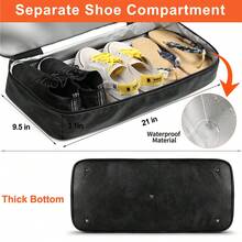 Cuối tuần Túi Đối với phụ nữ , Lớn Qua đêm Cái túi tranh sơn dầu Du lịch Túi vải thô Mang Túi xách Với Giày Ngăn 21" Đối với phụ nữ & Nam Túi du lịch Đi du lịch Cái túi Bộ du lịch Du lịch chất liệu Du lịch Hộp đựng Những điều cần thiết khi đi du lịch Du lịch Phụ kiện - Màu xám đen - Xem 4