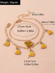 2入組心形和水果形手鐲套裝